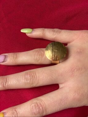 Gold Tone Round Statement Ring